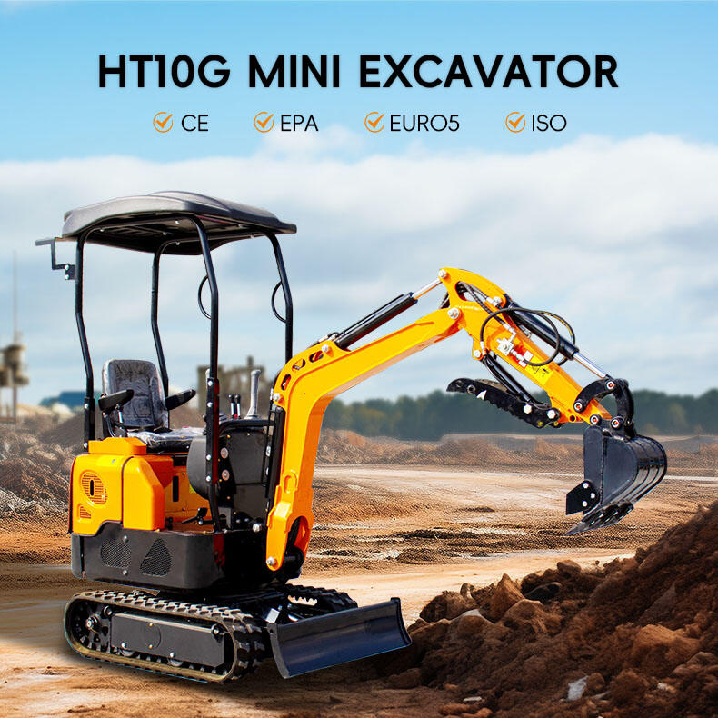 HT10G Mini Excavator - Hightop Compact Digger for Garden Landscaping