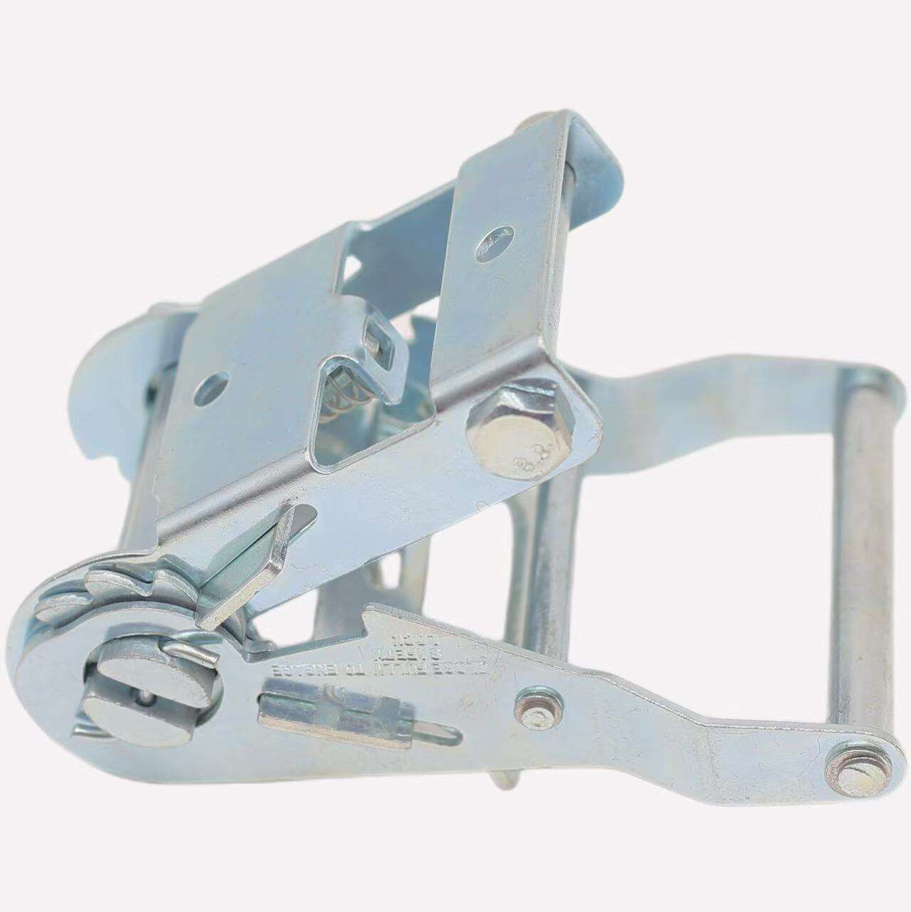 ratchet Buckle Putih Zinc 2 Inci, Pendek & Lebar