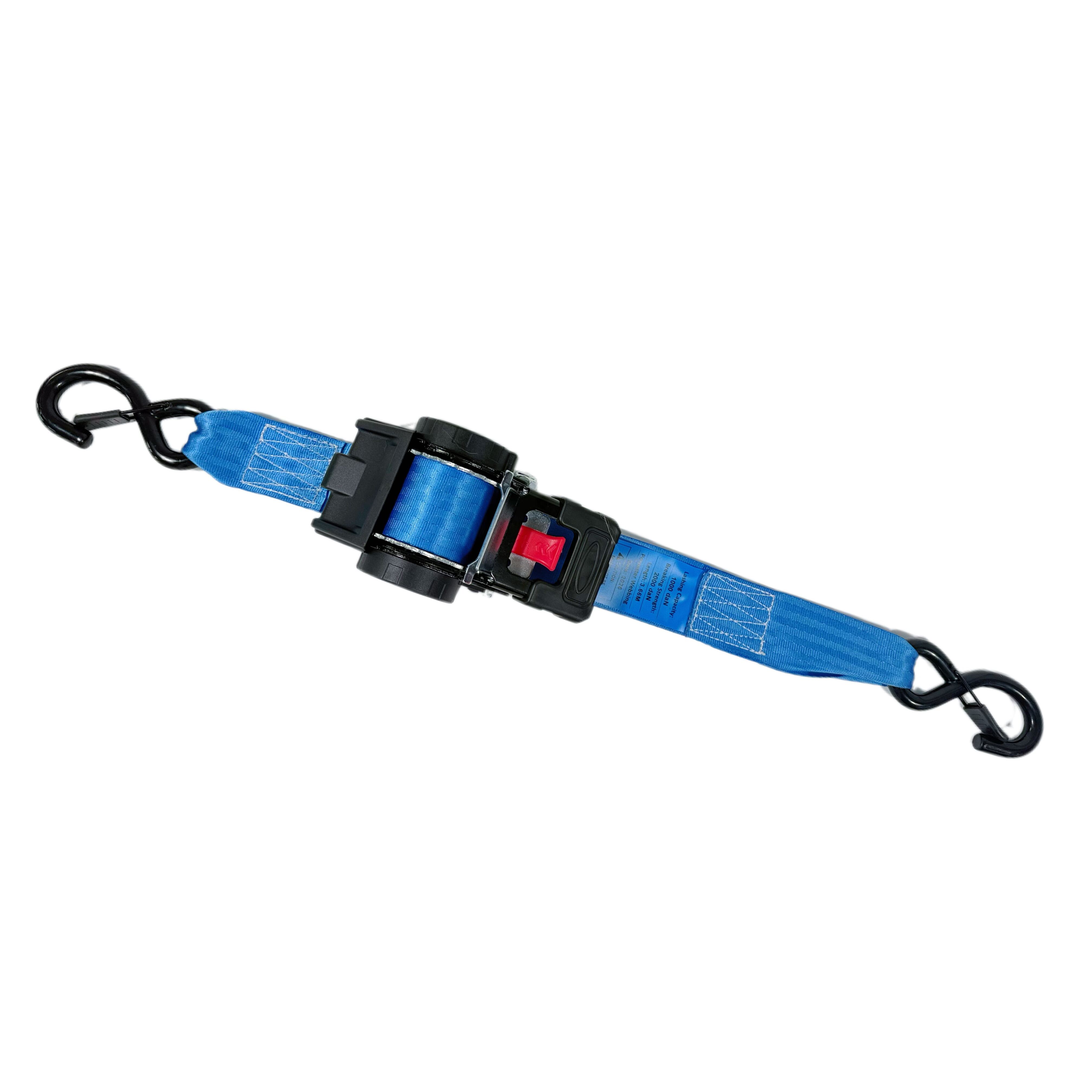 2'' Blue Retractable Ratchet Tie Downs for Cargo Control