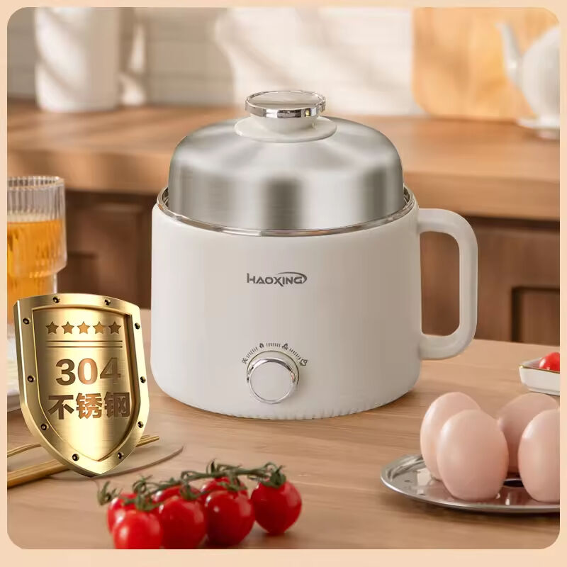 Great Bear 304 Stainless Steel Mini Electric Cooking Pot Personal Size 1.8L for Food Instant Noodles Travel Portable