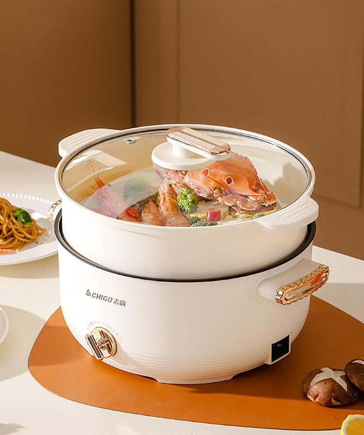 great bear large 20 28cm fast heating electric skillet multipurpose non stick electric cooking pot for home-5