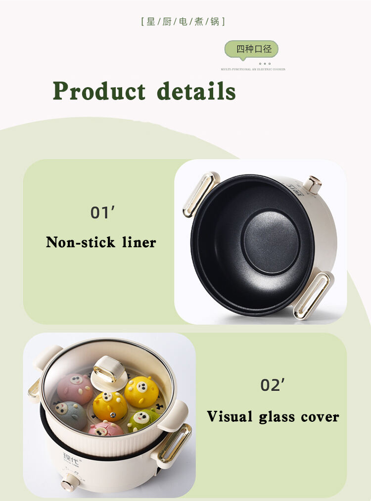 Electric cooking pot with PP steamer