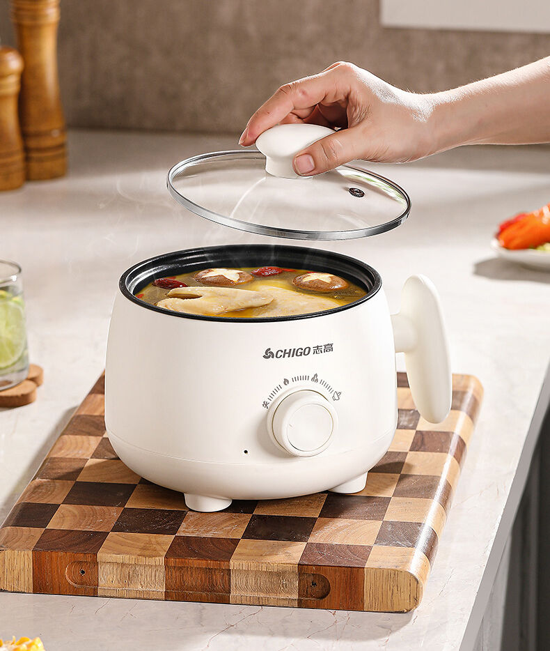 great bear high quality 600w electric cooking pot fast cooking18l non stick mini electric hotpot cooking pot-12