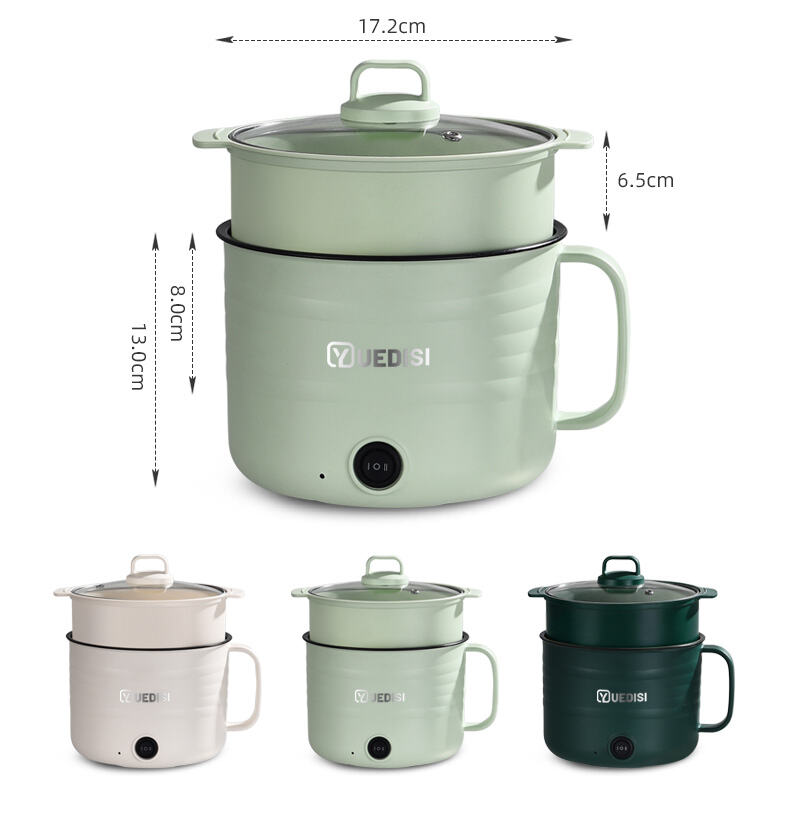 great bear hot sale 18l non stick portable multifunctional easy operation 600w mini electric cooking pot with glass lid-6