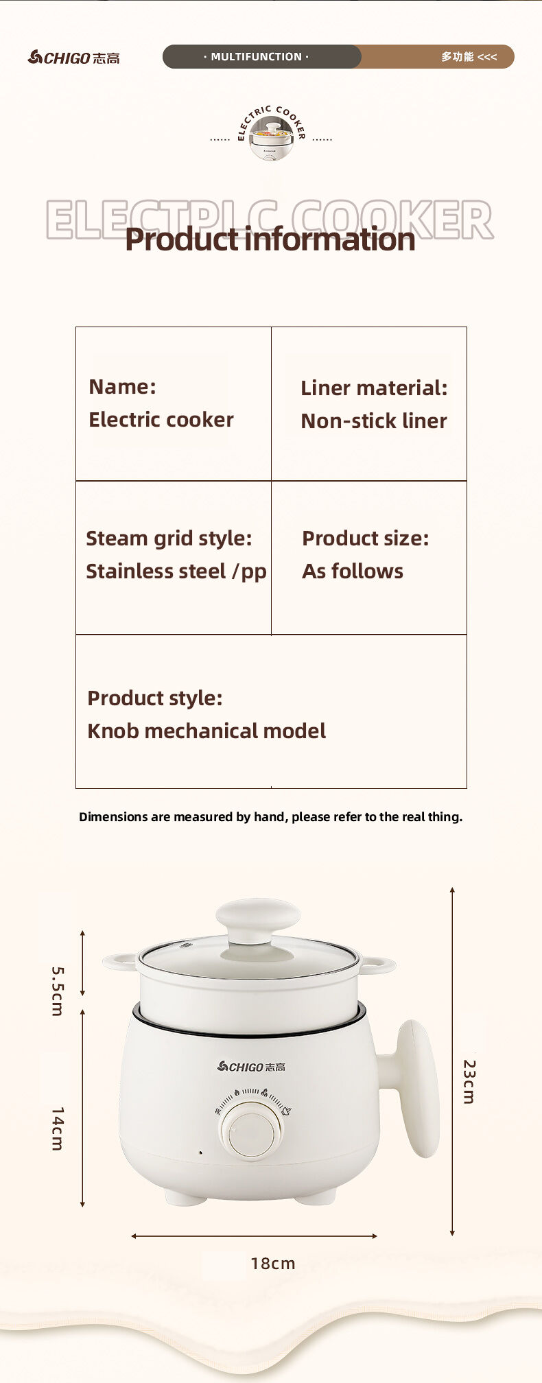 great bear high quality 600w electric cooking pot fast cooking18l non stick mini electric hotpot cooking pot-8