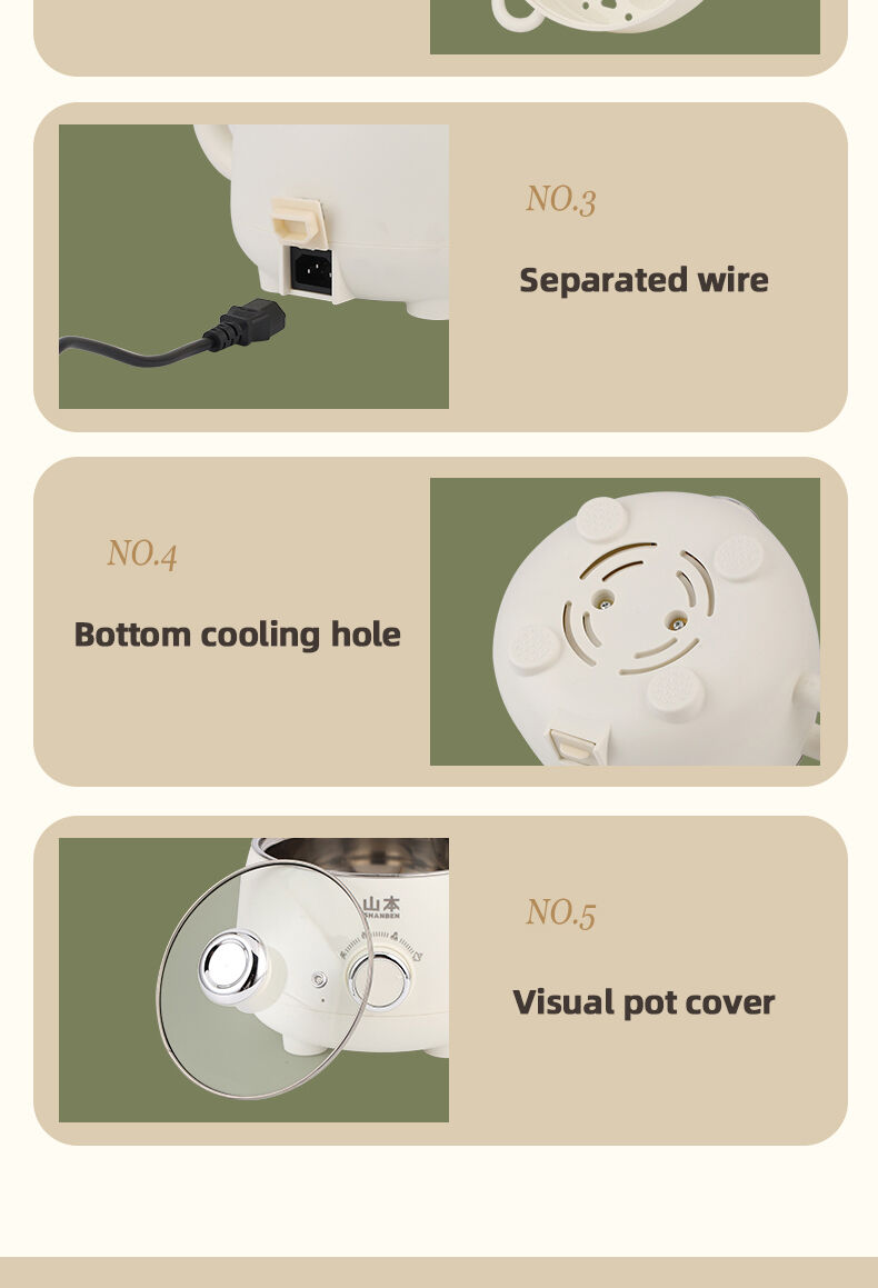 great bear high quality 600w electric cooking pot fast cooking18l non stick mini electric hotpot cooking pot-2