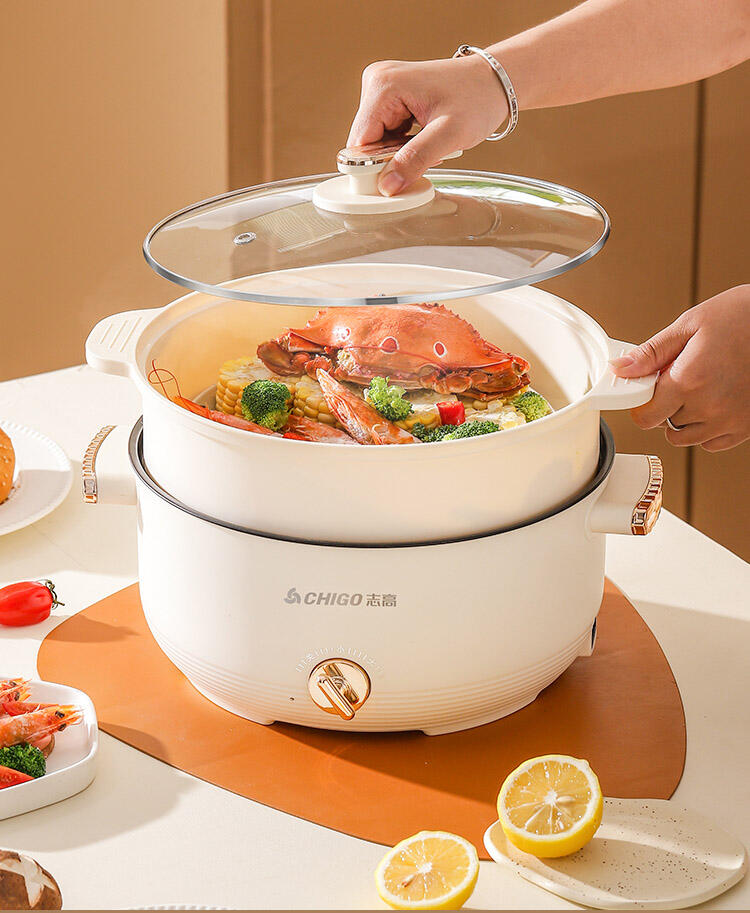 great bear large 20 28cm fast heating electric skillet multipurpose non stick electric cooking pot for home-4