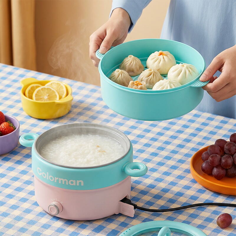 3l electric cooking pot portable 220v 800w electric skillets with tempered glass lid-4