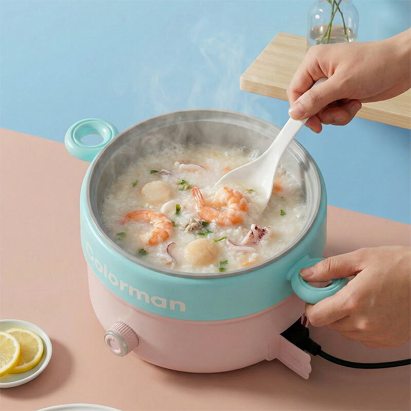 3l electric cooking pot portable 220v 800w electric skillets with tempered glass lid-5