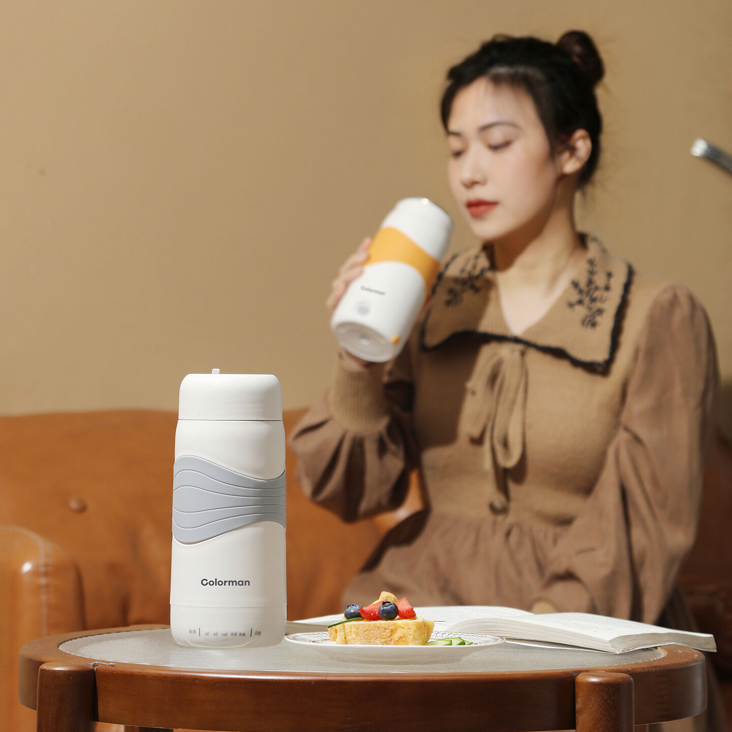 Great Bear Travel 500ML Hot Water Boiler Car Home 304 Stainless Steel Electric Heating Insulation Stew Electric Kettle