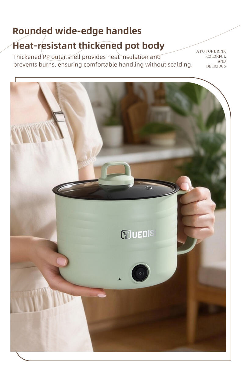 great bear hot sale 18l non stick portable multifunctional easy operation 600w mini electric cooking pot with glass lid-5