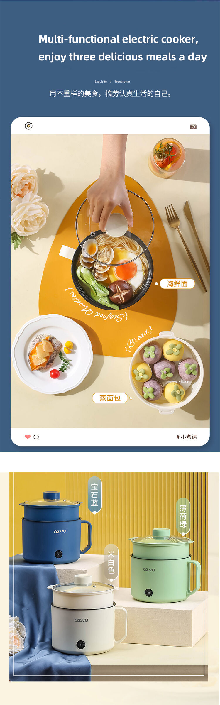 OZHU Mini Electric Hot Pot