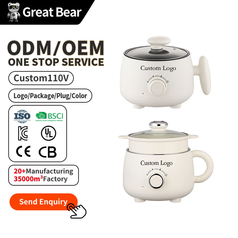 Great Bear High Quality 600W Electric Cooking Pot Fast Cooking1.8L Non-stick Mini Electric Hotpot Cooking Pot