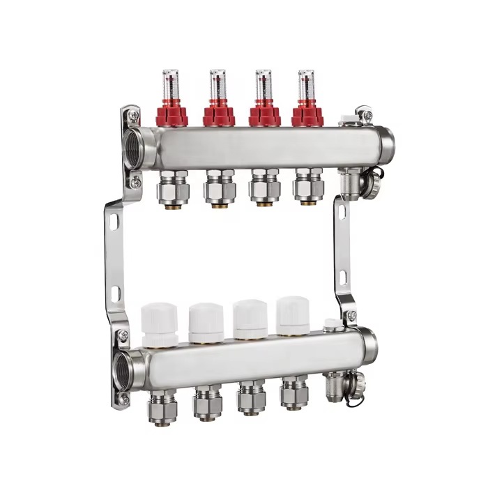 product hydronic pex stainless steel radiant water manifold collector for under floor heating system bj35003-1