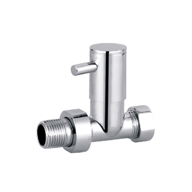 Brass Chrome Straight Towel Radiator Valve Lockshield BJ21008