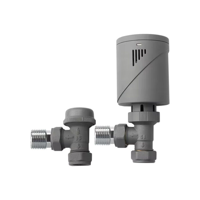 ZigBee Tuya Smart Programmable WIFI Angled Thermostatic Radiator Valve TRV with Lock shield BJ12003