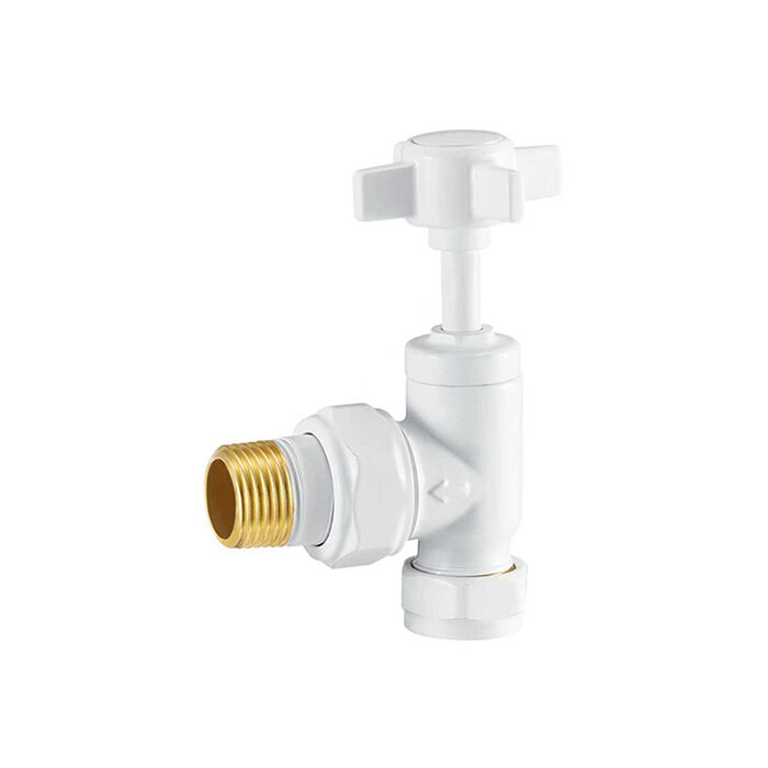 Brass Chrome Angled Traditional Radiator Valves 15mm CE Approved BJ21004-J