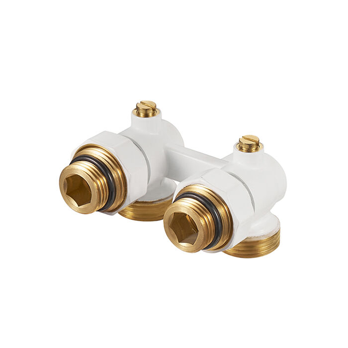 Middle Connection H-Block Brass Angled Radiator Ball Valve  BJ36001- J
