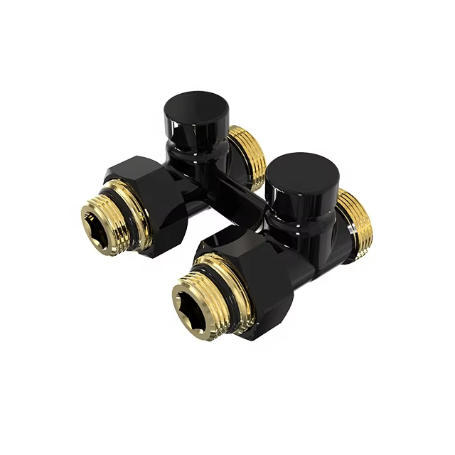  brass straight manual h type radiator valve with valves core structure for floor pipes bj36002-2