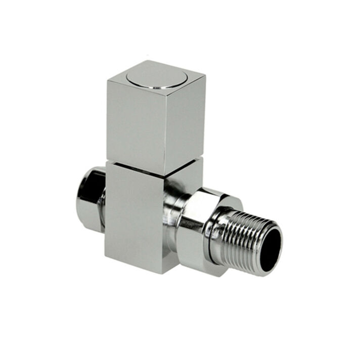 Modern Square Brass Straight Towel Radiator Valves 15mm BJ21007