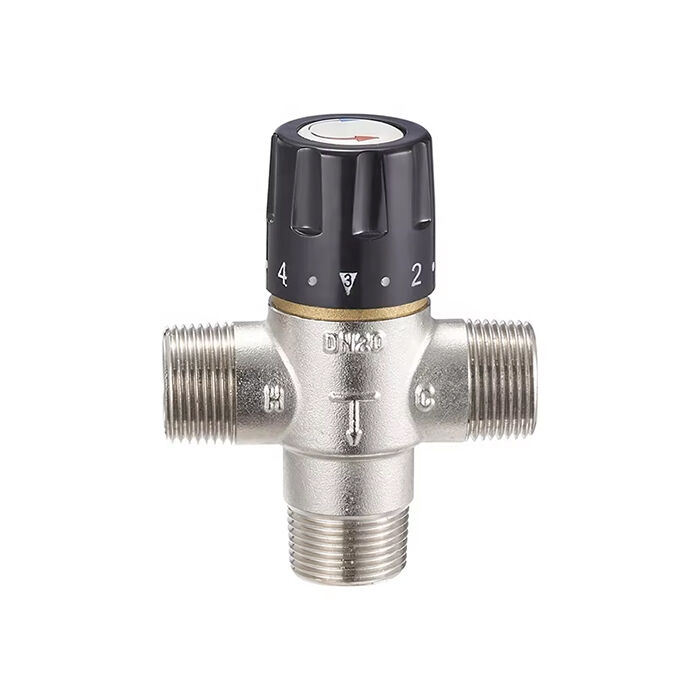 3 Ways Brass Thermostatic Mixing Valve For Solar Hot Water With Constant Temperature BJ45004