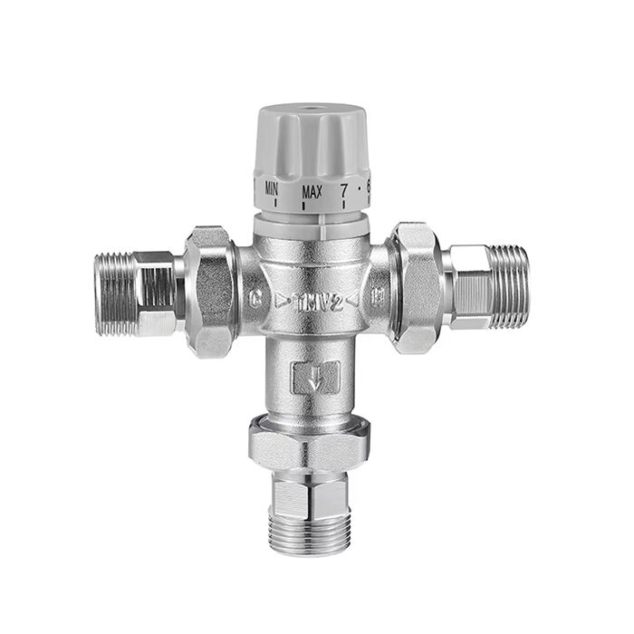 Brass Thermostatic Mixing Temperature Control Valve for Solar / Electrical Water System BJ45001