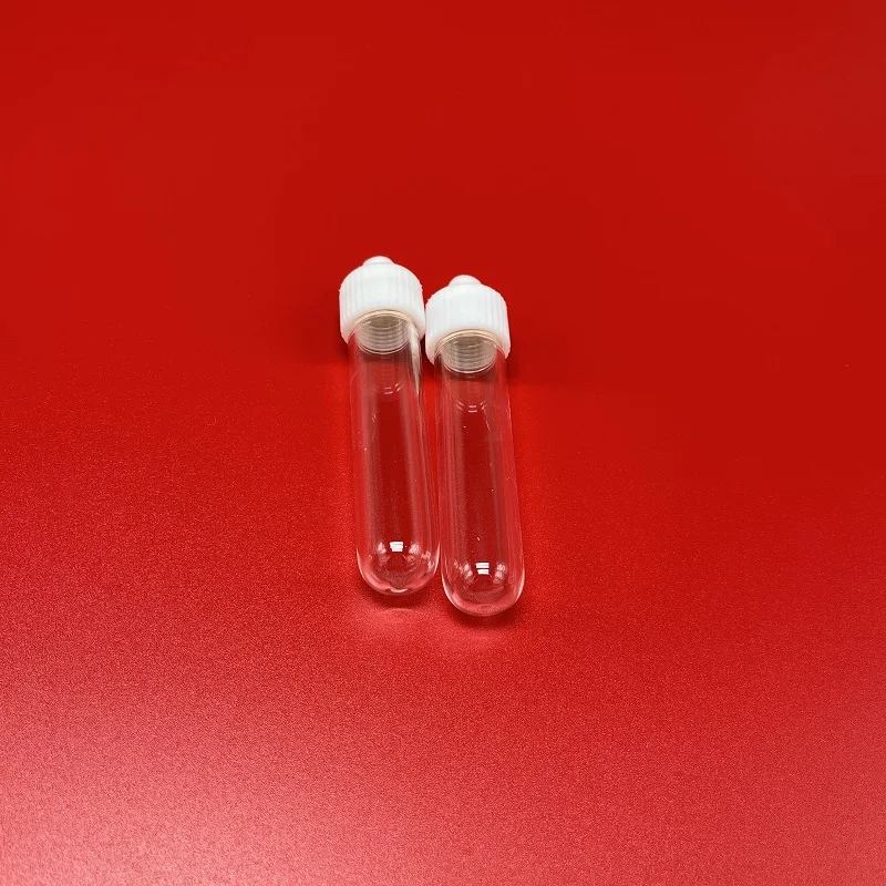  Clear quartz test tube with screw cap