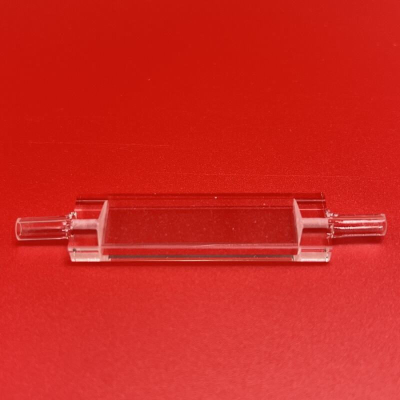 quartz glass flow cell 4 windows polish single channel for environmental monitoring