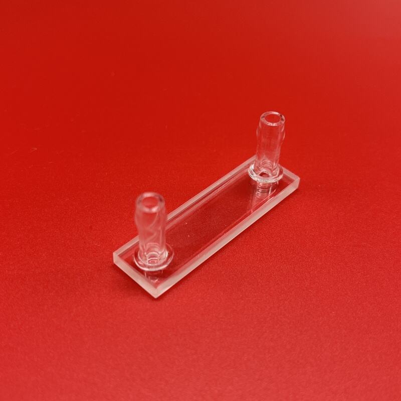 Optical  0.1mm-10mm path length quartz flow through cuvette  with inlet and outlet tube for chemical spectroscopic instruments