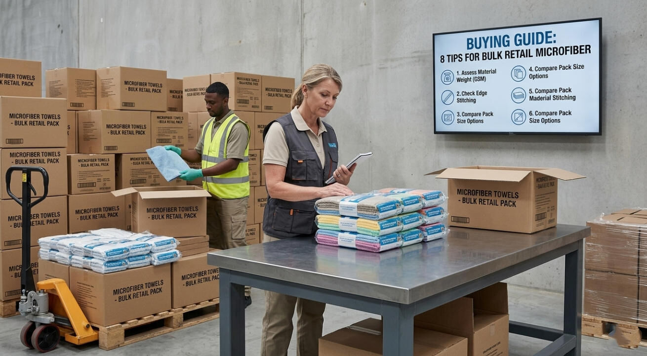 8 tips for buying bulk microfiber towel products for retail.