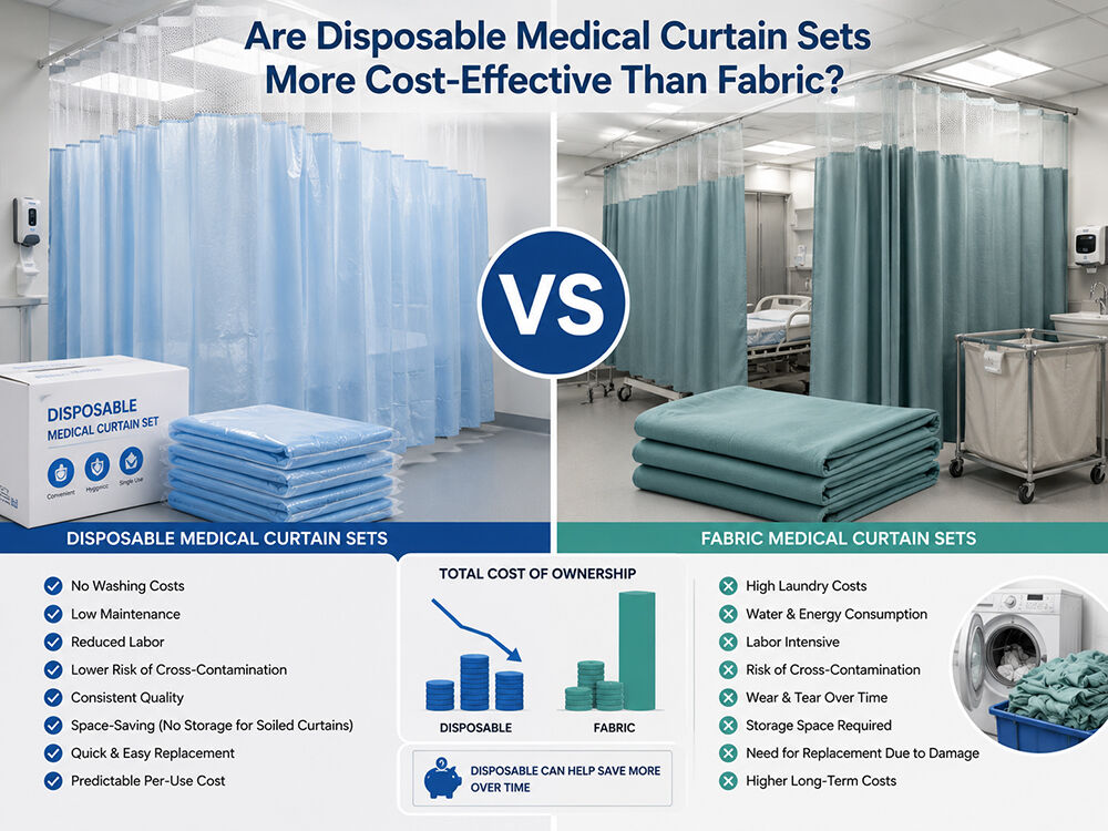 Are disposable medical curtain sets more cost-effective than fabric?