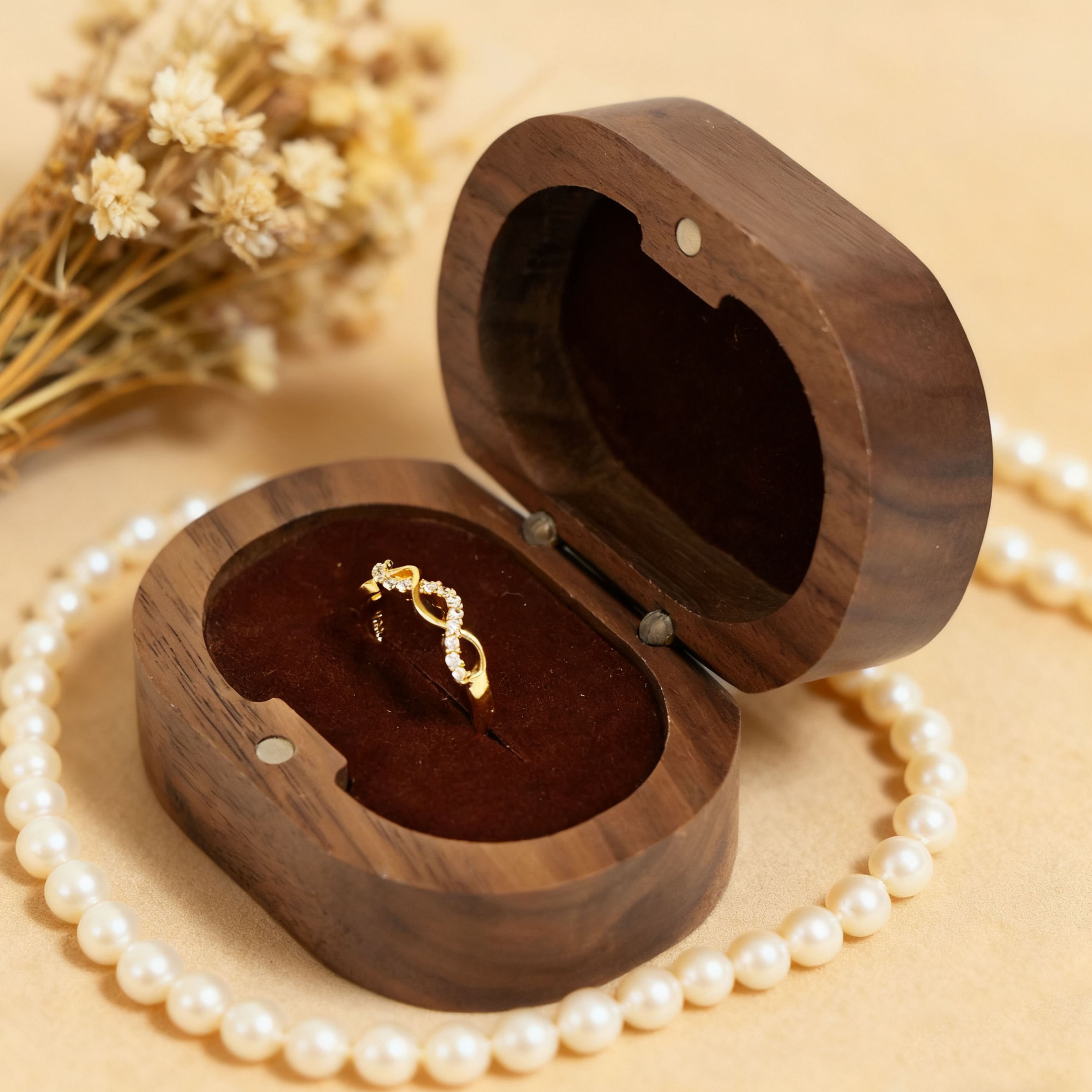 Modern Creative Wooden Ring Holder Stand