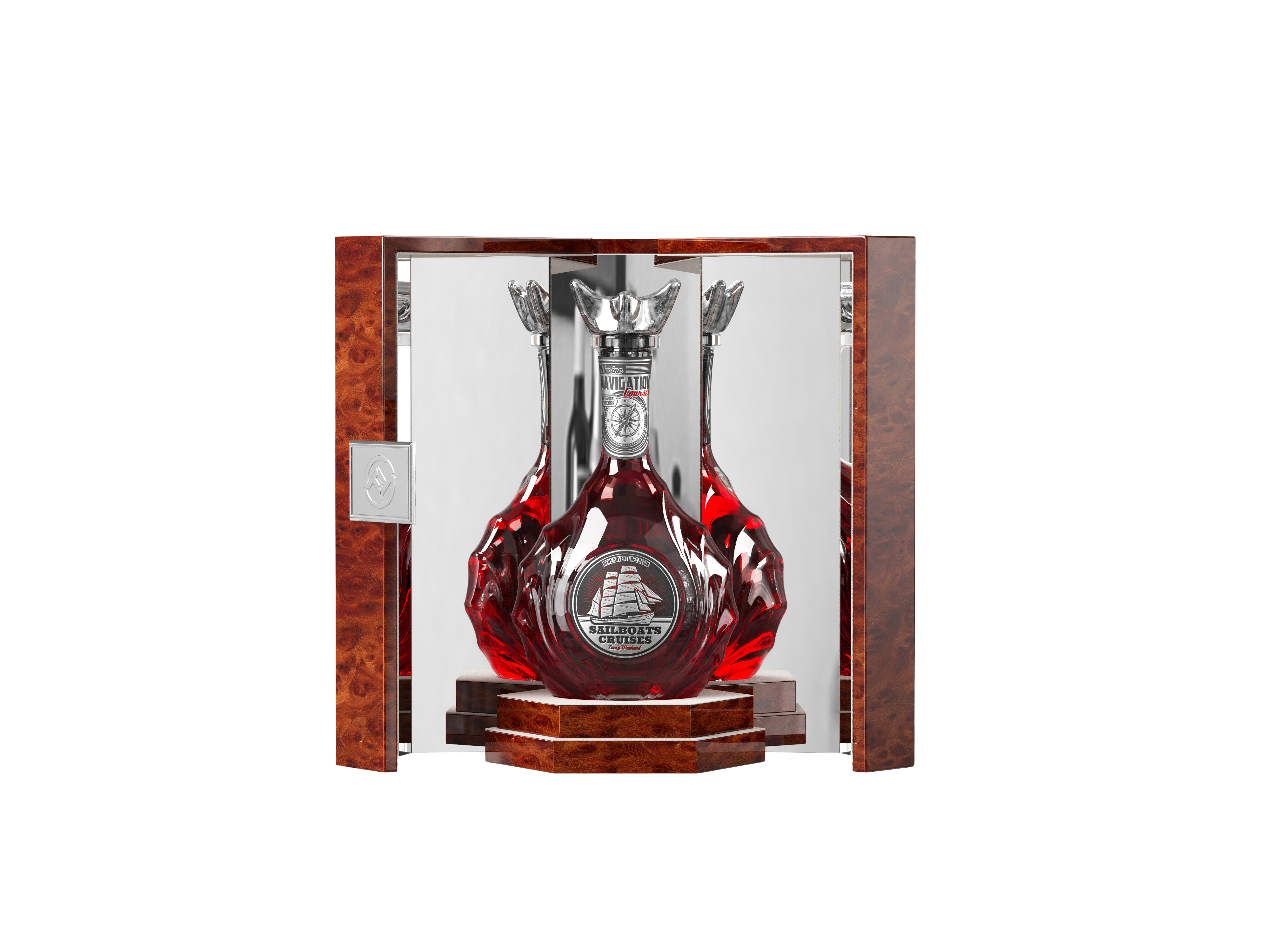 Hexagon Shape Wooden Wine Case