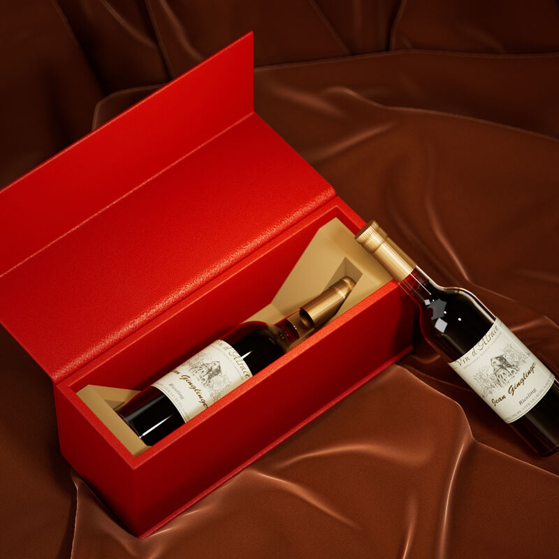 Luxury Red Leather Wine Gift Box