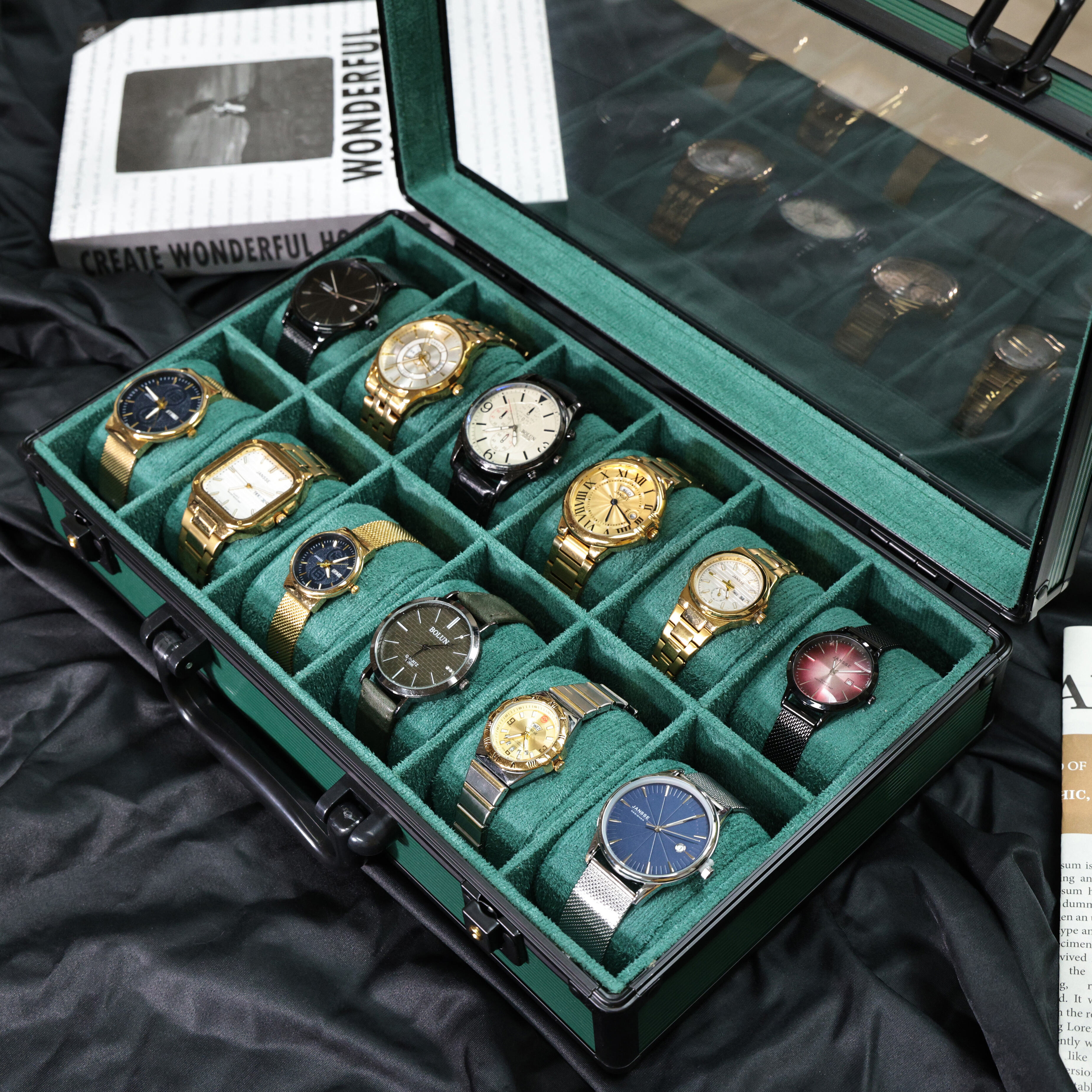 Aluminum Watch & Strap Organizer Case