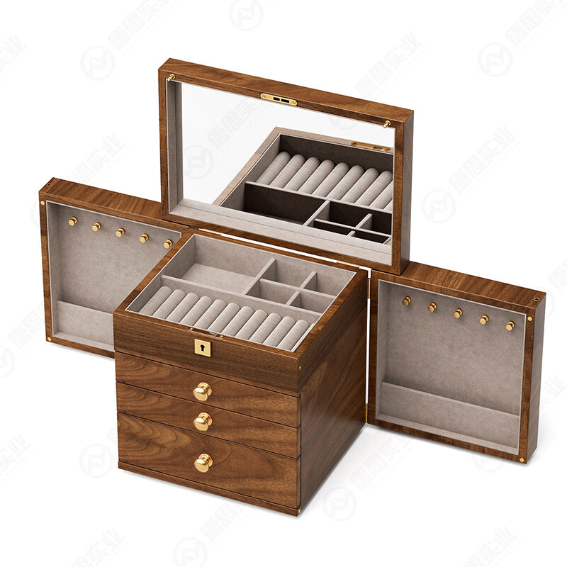 Walnut Double Door Organizer