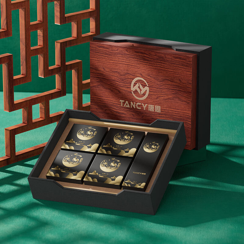 Eco-Friendly Mooncake Wooden Box with Carving