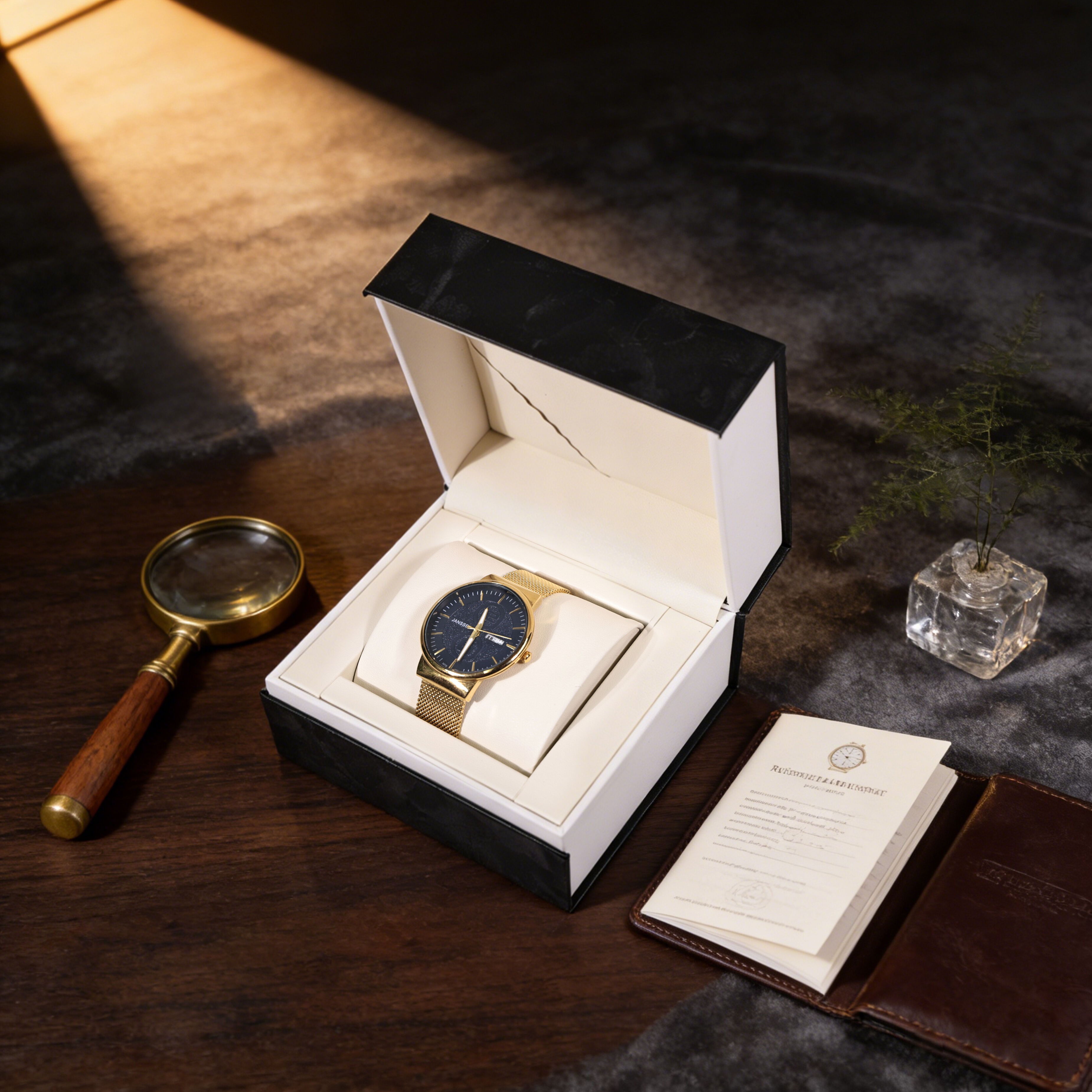 Klassisk sort læderurkasse