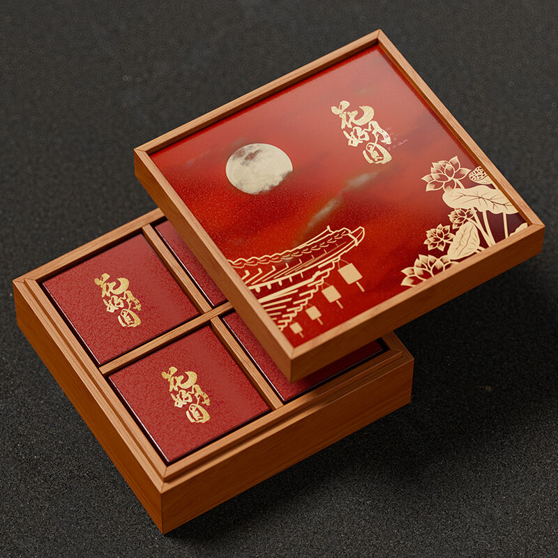 Printed Single-Layer Pine Mooncake Box | Chinese Festival gift box
