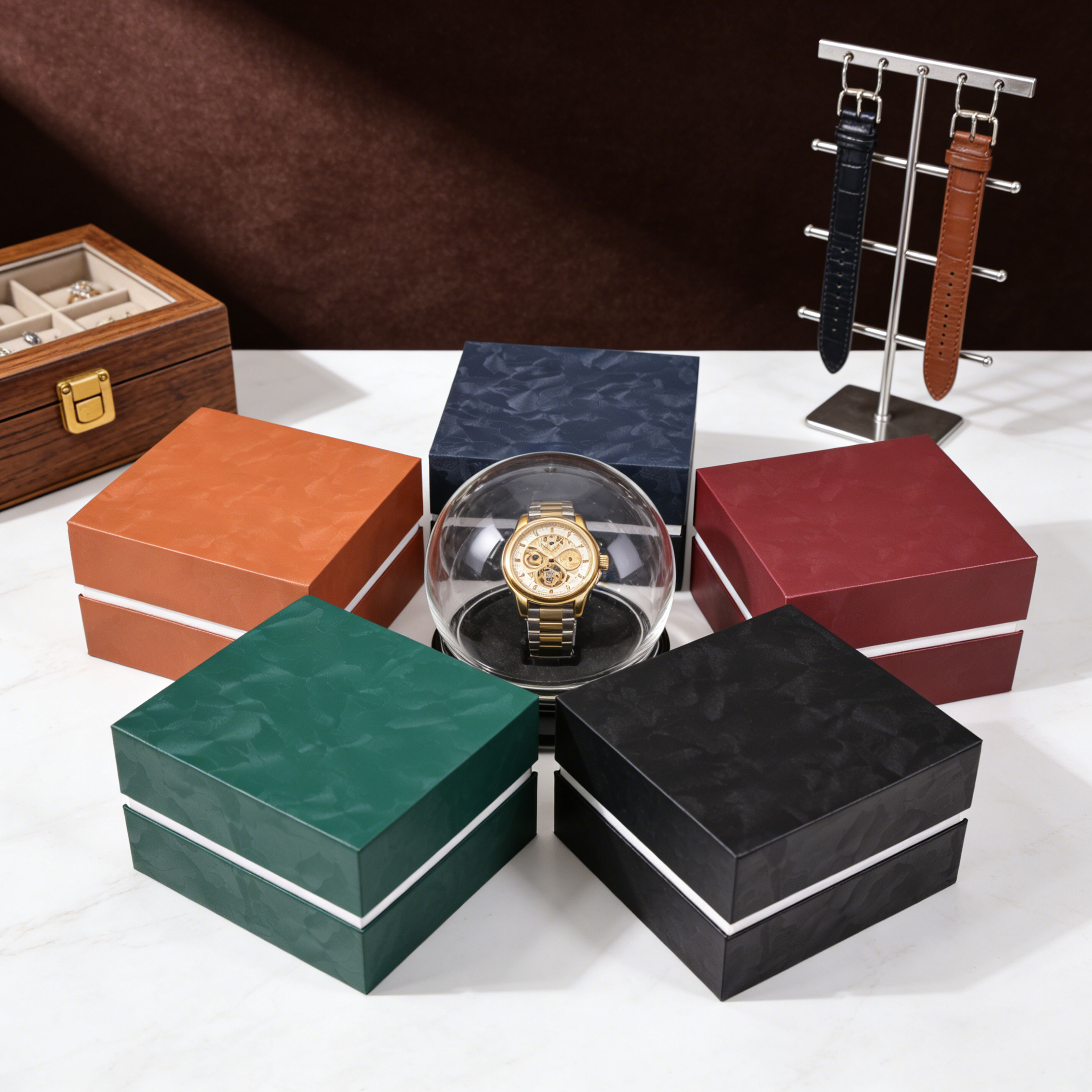 Kollektion af Urkasser i Flere Farver i Læder