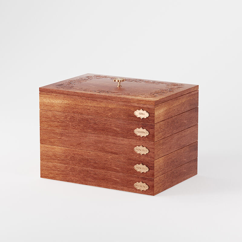 Natural Wood Multi Layer Organizer