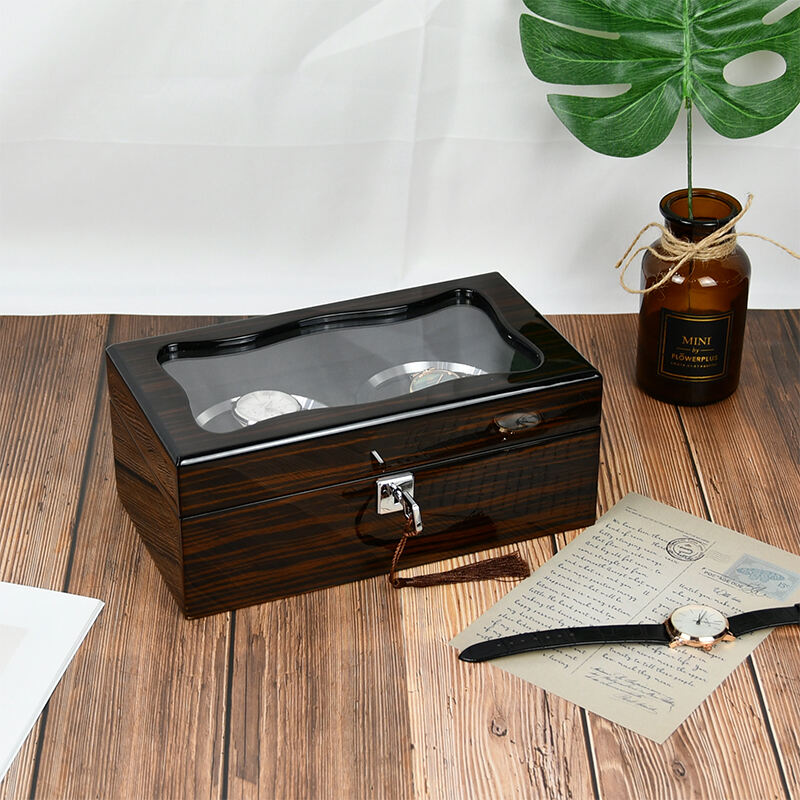 Ebony Wood Grain Watch Storage Cabinet