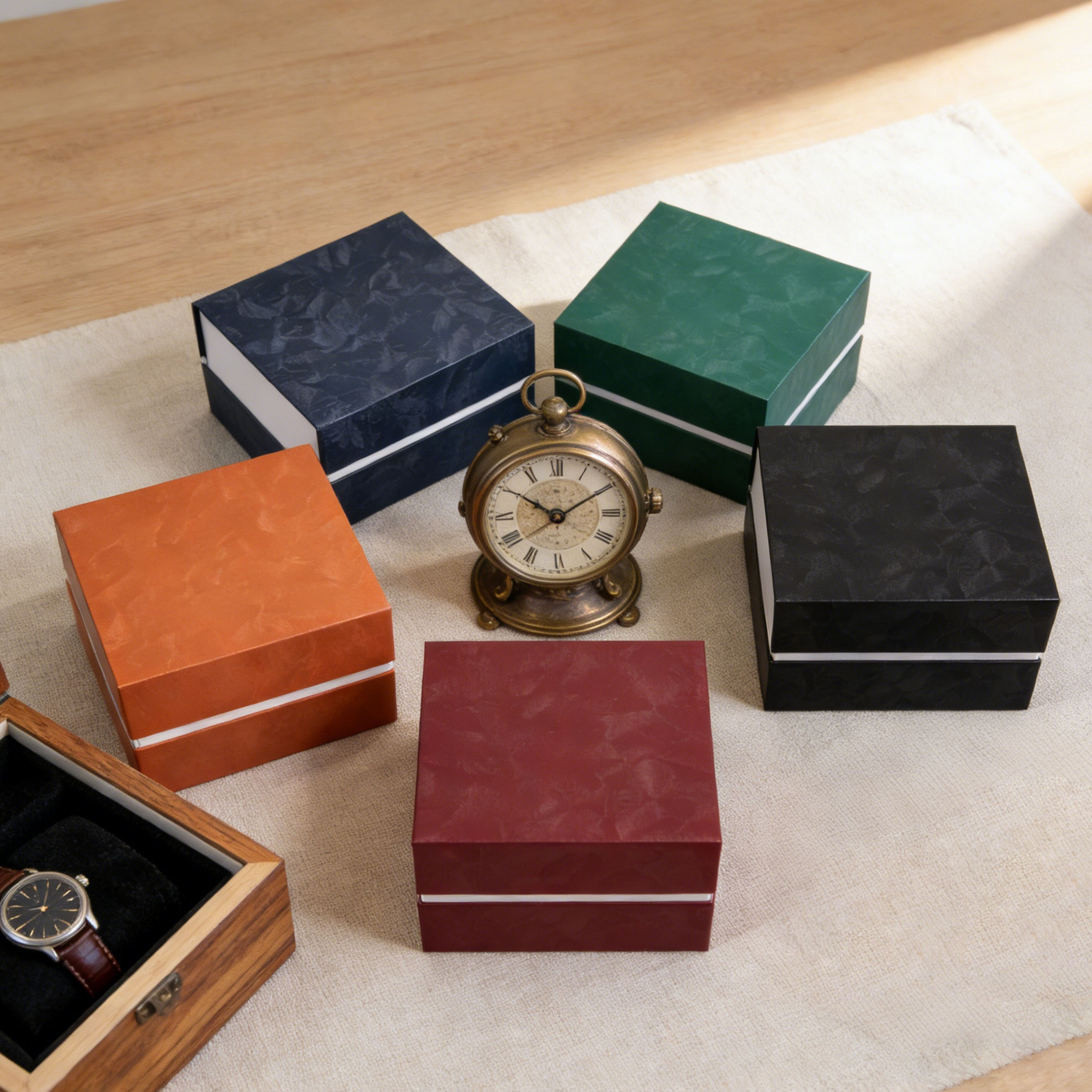 Farvet læderurkassesæt