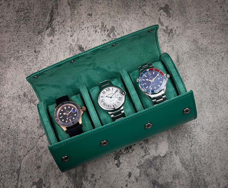 Emerald Green Luxury Watch Roll