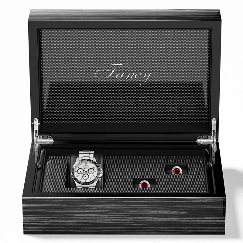 Black Textured Wood Watch Case | watch box