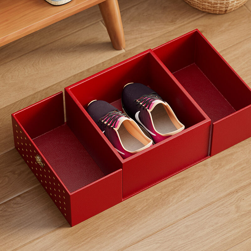 Dual-Opening Leather Shoe Care Box | Household supplies box