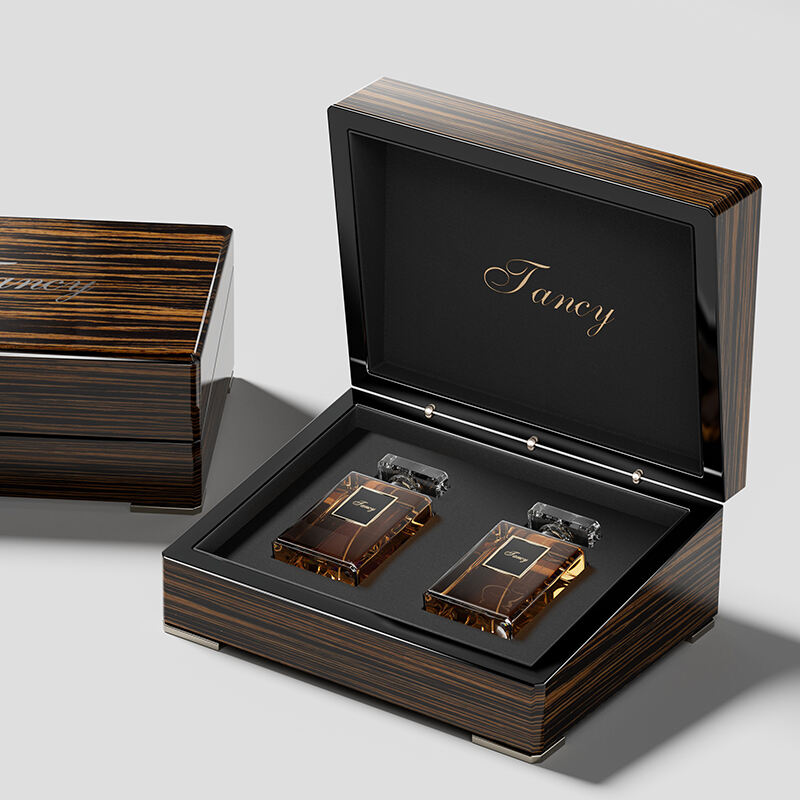 Luxury Wood Perfume Box for 2 Bottles