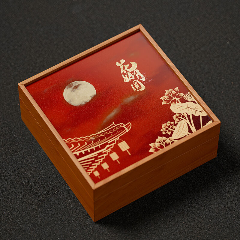 Printed Single-Layer Pine Mooncake Box | Chinese Festival gift box