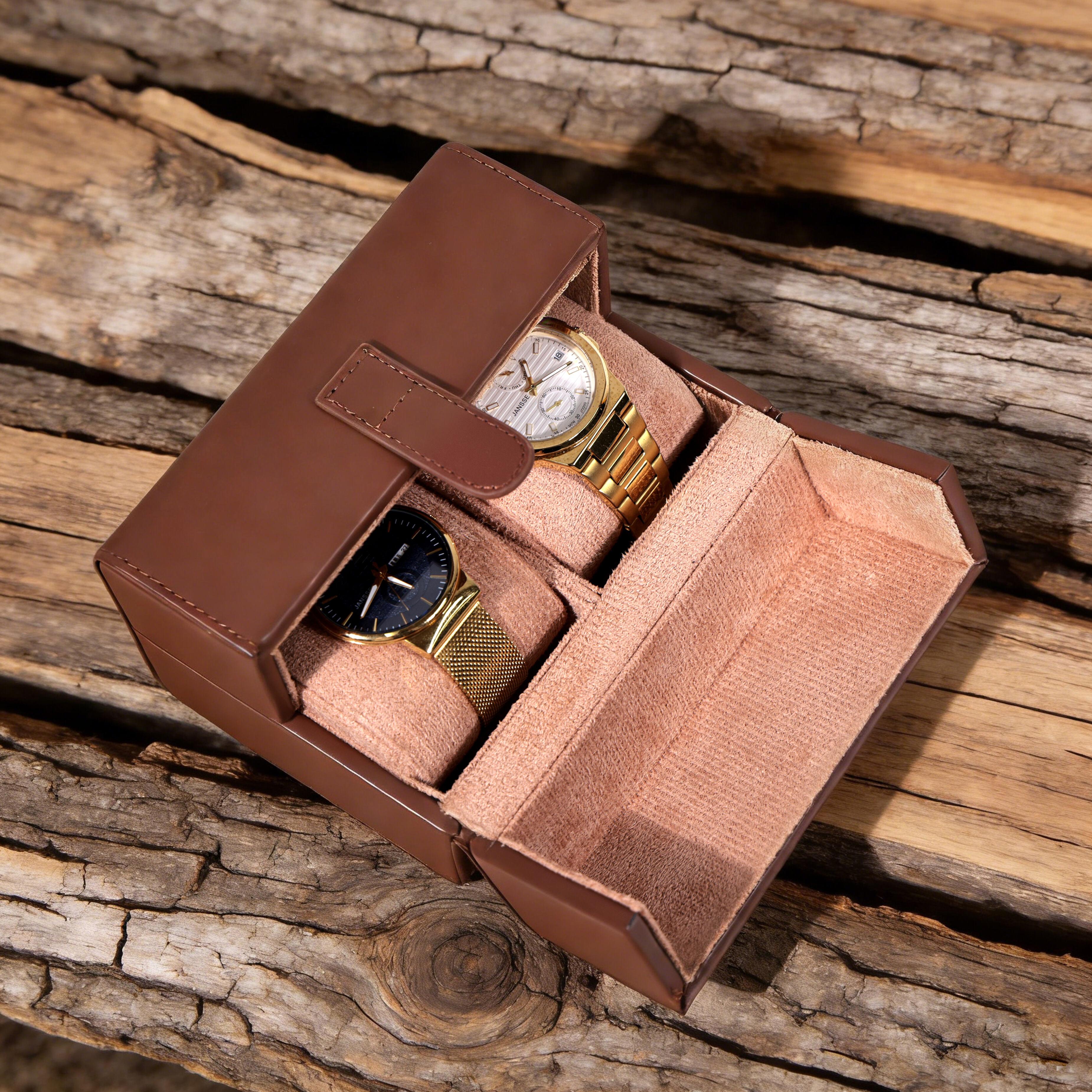 Green Double-Door Two-Watch Box | watch box