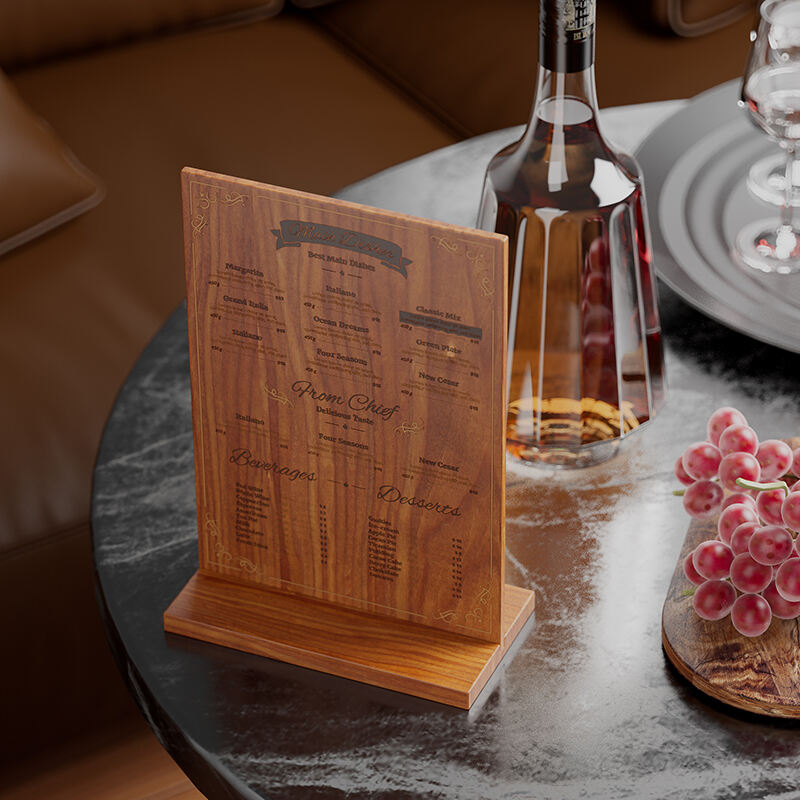 Restaurant Menu Board Wooden Stand